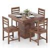 Julian 4 Seater Dining Table With Set Of 4 Oliver Dining Chairs (Finish- Teak)