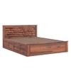 Yashika Solid Wood Queen  Size Bed With Hydraulic Storage (Honey Oak Finish)