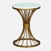 White Metal Side Table in Gold Colour