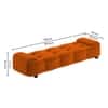 Melon Velvet 5 Feet Ottoman Bench in Orange Color