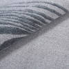 Handmade Round Wool Silk Rug Modern Wave Grey 7 Feet Carpet