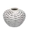 White Corrugated Pear shaped Ceramic Vase