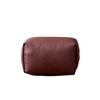 Cuboid Collection Brown Faux Leather Pouf Ottoman