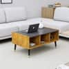 Hexa Engineered Wood Coffee Table With Storage And Open Rack In Giant Wood And Slate Grey
