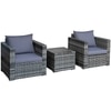 Carry Bird Wicker Patio Furniture Outdoor Balcony Chairs In Grey Colour