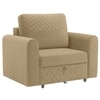 Baruna 1 Seater Velvet Pull Out Sofa Cum Bed with Storage In Beige Color