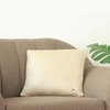 Moss Knit Foil Print Natural  And Gold Cotton Cushion Cover 16X16 Inches