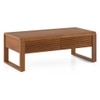 Linnea Rectangular Solid Wood Coffee Table In Amber Walnut Finish
