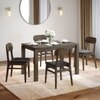 Atlas Solid Wood 4 Seater Dining Table With 4 Lunar Dining Chairs (Finish : Danish Walnut, Chair Colour : Urban Grey)