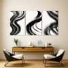 Truss White Black Pieces Wispy Brush Strokes Canvas Canvas Wall Prints Set of 3 Multicolor Matte