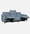 Levanto Half Leather 3 Seater Zero Wall Electric Recliner Sofa in Ocean Blue