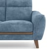 Ronan Left Aligned 3 Seater Sectional Fabric Sofa In Denim Blue Colour
