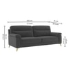 Niwara Velvet 3 Seater sofa in Dark Grey Color