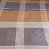 Beige Geometric 270 TC Glaze Cotton Fitted Queen Size Bedsheet With 2 Pilllow Covers