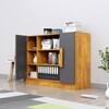 Hexa Engineered Wood Bookshelf in Giant Wood and Slate Grey Colour