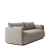 Cozychic Wood 3 Seater With Upholstery Non Storage Sofa In Grey Colour