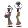 Desert Art Metal Handpainted Lady Figurine with Tealight Holder Set of 2