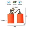Devansh Metal Electric Wall Light in Orange Colour with Orange Shade Count of 2 Lights