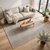 Te x tured Contemporary Woven Rug Grey Beige Area Rug Size 64 x 86 in