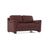 Farina 2 Seater Half Leather Sofa In Bordeaux Italian Leather