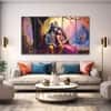 The Castle Decor Radha Krishna Spiritual Wall Art Framed Painting 27x48 Inch (Style 1)