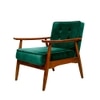 Armari Solid Wood Arm Chair in Bottle Green Color