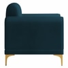 Josbert Velvet 1 Seater Sofa In T Blue Colour