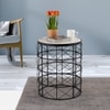 Metalsmith Solid Wood Side Table in Black Powder Finish
