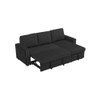 Solace Solid Wood Sofa cum Bed in Black