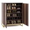 Nina 24 Pairs Solid Wood Shoe Cabinet In Mango Walnut Finish