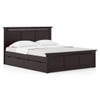 Fidora Solid Wood King Size Drawer Storage Bed In Mahogany Finish