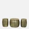 Majestic Round Metal Coffee Table with 2 Stools in Gold Finish Set of 3