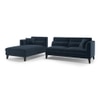 Lewis Sectional Sofa (Colour : Indigo Blue, Cushion : Hard, Seater : Left Aligned 3 Seater + Left Aligned Chaise)