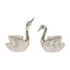 Swan Tealight Holder Set In Silver Colour