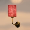 Devansh Metal Electric Wall Light in Gold Colour with Maroon Shade Count of 1 Light