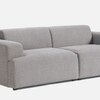 Comforthaven Wood 2 Seater With Upholstery Non Storage Sofa In Grey Colour