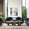 Ezra 3 Seater Fabric Sofa in Sapphire Colour