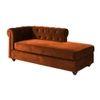 Ease Velvet Chaise Launger in Brown Colour