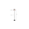 Elsa Beige Natural Fiber Floor Lamp with Black Iron Base
