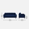 Reiti Velvet 2 Seater Sofa in Navy Blue Colour