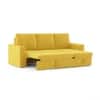 Kowloon Sectional Sofa Cum Bed With Storage In Alphonso Yellow Velvet Colour
