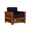 Anjani 3+1+1 Seater Wooden Sofa (BLUE Colour, Honey Finish)