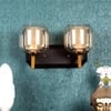 Eliante Noon Iron Wall Light With Glass In Gold And Brown Colour
