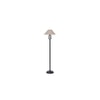 Robin Beige Natural Fiber Floor Lamp with Black Iron Base