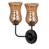 Devansh Metal Electric Wall Light in black Colour with Lavender Shade Count of 2 Lights