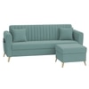 Daraco Velvet L shape 4 Seater Sofa in Touquise Color