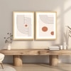 Boho Geometric Abstract Set of 2 Framed Posters Wall Art 45x60 cm