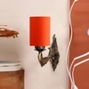 Devansh Metal Electric Wall Light in Antique Gold Colour with Orange Shade Count of 1 Light