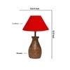 Devansh Red Cotton Table Lamp With Wood Natural Base (10X12.5 Inches)-27