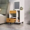 Hexa Red Engineered Wood Dressing Table in Giant Wood and Frosty White Colour